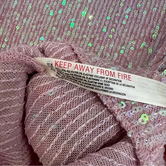 Free People Gold Rush Sequin Long Sleeve Top Neutral Multi Small NWT Glam Party - Picture 6 of 7